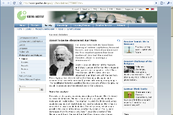 Marx on the Goethe Institute web page