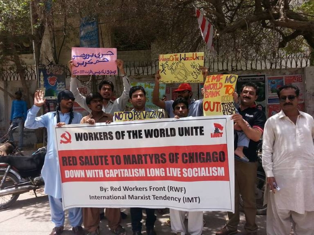 RWF Protest in Hyderabad on May Day 1