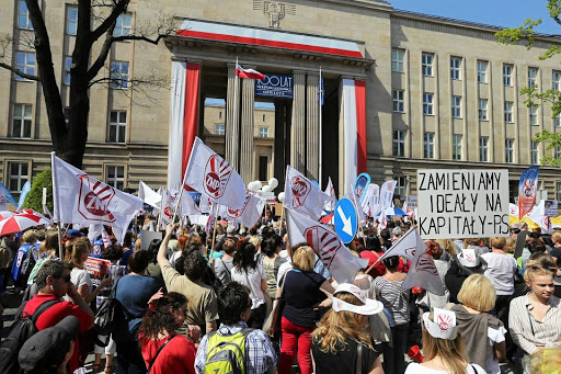 Solidarity demonstration in Wrocław Placard says PiS We exchange ideas for Capital Image public domain