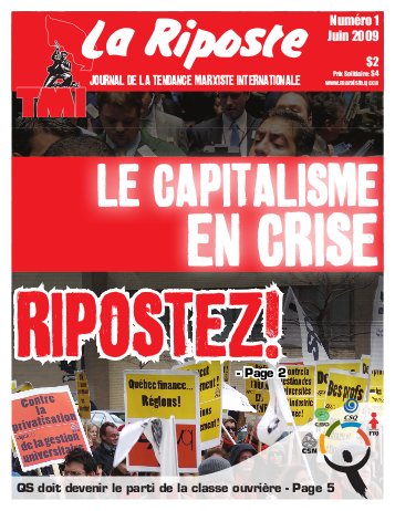 Quebec Marxists launched a new publication, La Riposte