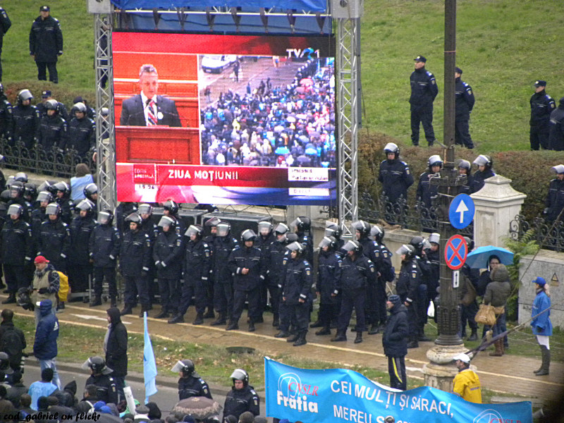 Police presence at demonstration. Photo: cod_gabriel on Flickr.