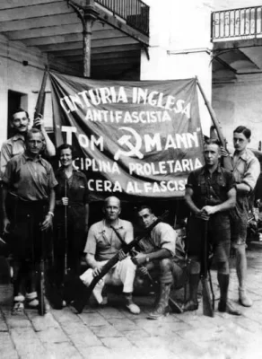 莫斯科控制的國際旅動員了數以萬計的志願者，他們在西班牙英勇作戰。但斯大林主義者也利用這些志願者來加強蘇聯國家的影響力。//圖片來源：公共領域