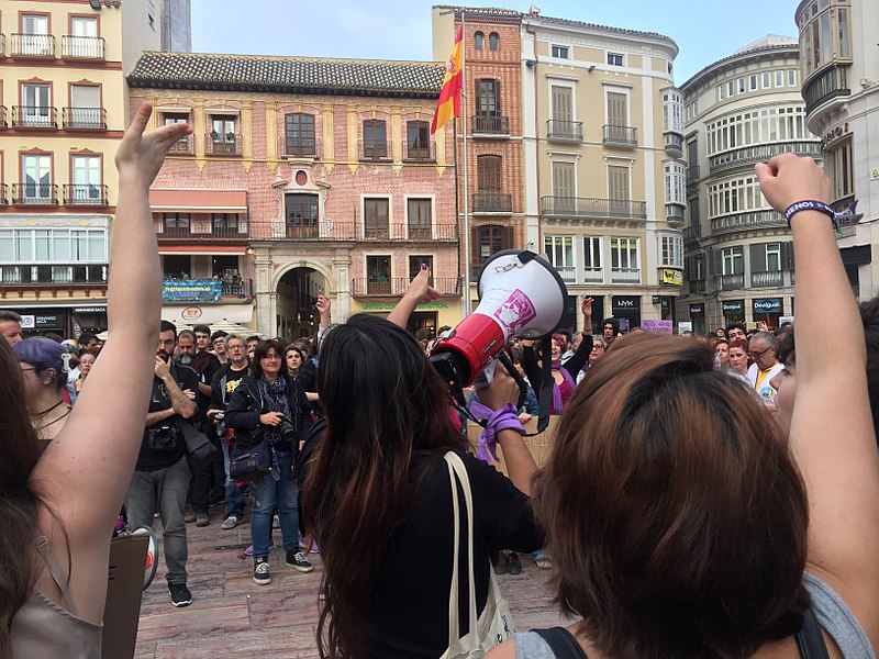 西班牙女性大罷工。//圖片來源：西班牙《階級鬥爭報》