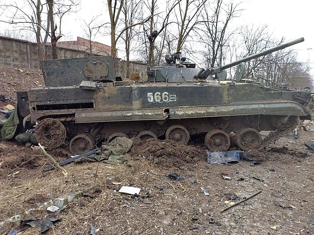 Destruction of Russian tanks Міністерство внутрішніх справ України Wikimedia Commons