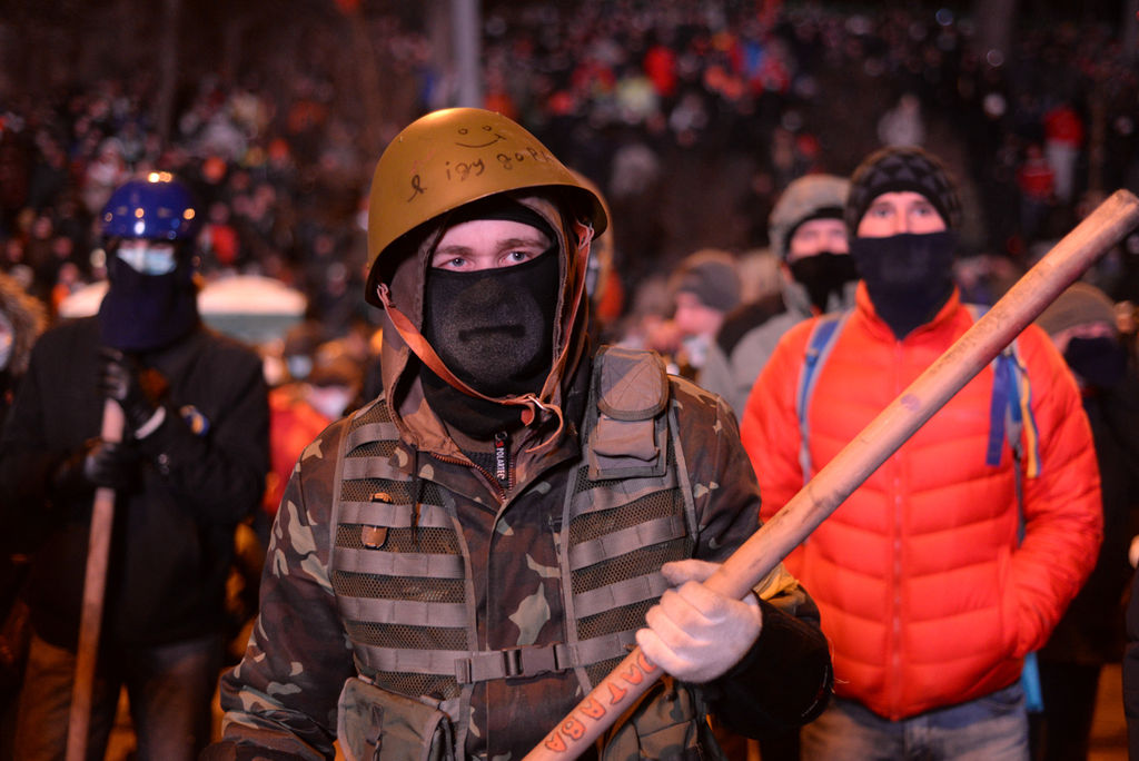宗派团体将2014年乌克兰的亲欧运动定性为仅仅是一场针对俄罗斯统治的民族运动，而不去探究参与运动的社会力量。//图片来源：Mstyslav Chernov