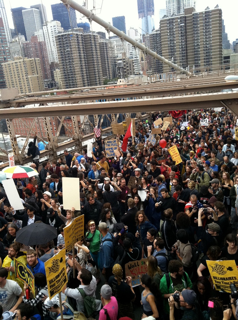 Demonstration on the Brooklyn Bridge