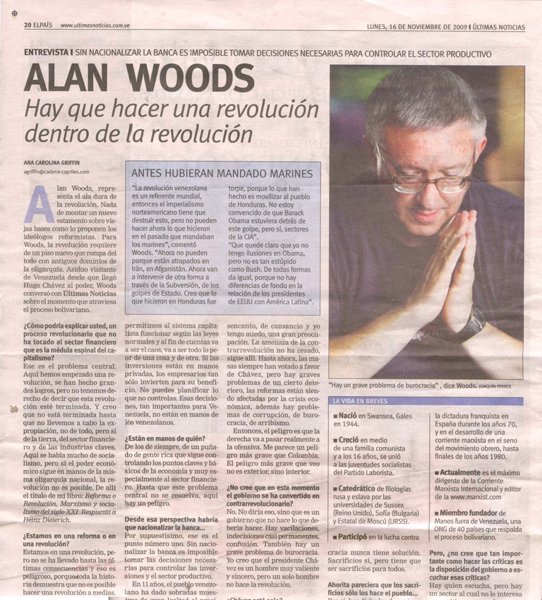 Alan Woods: “We must carry out a revolution within the revolution”